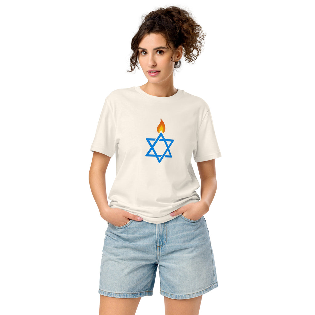 Fire Stars Of David Unisex Organic Mid - Light T-Shirt - American Zionist