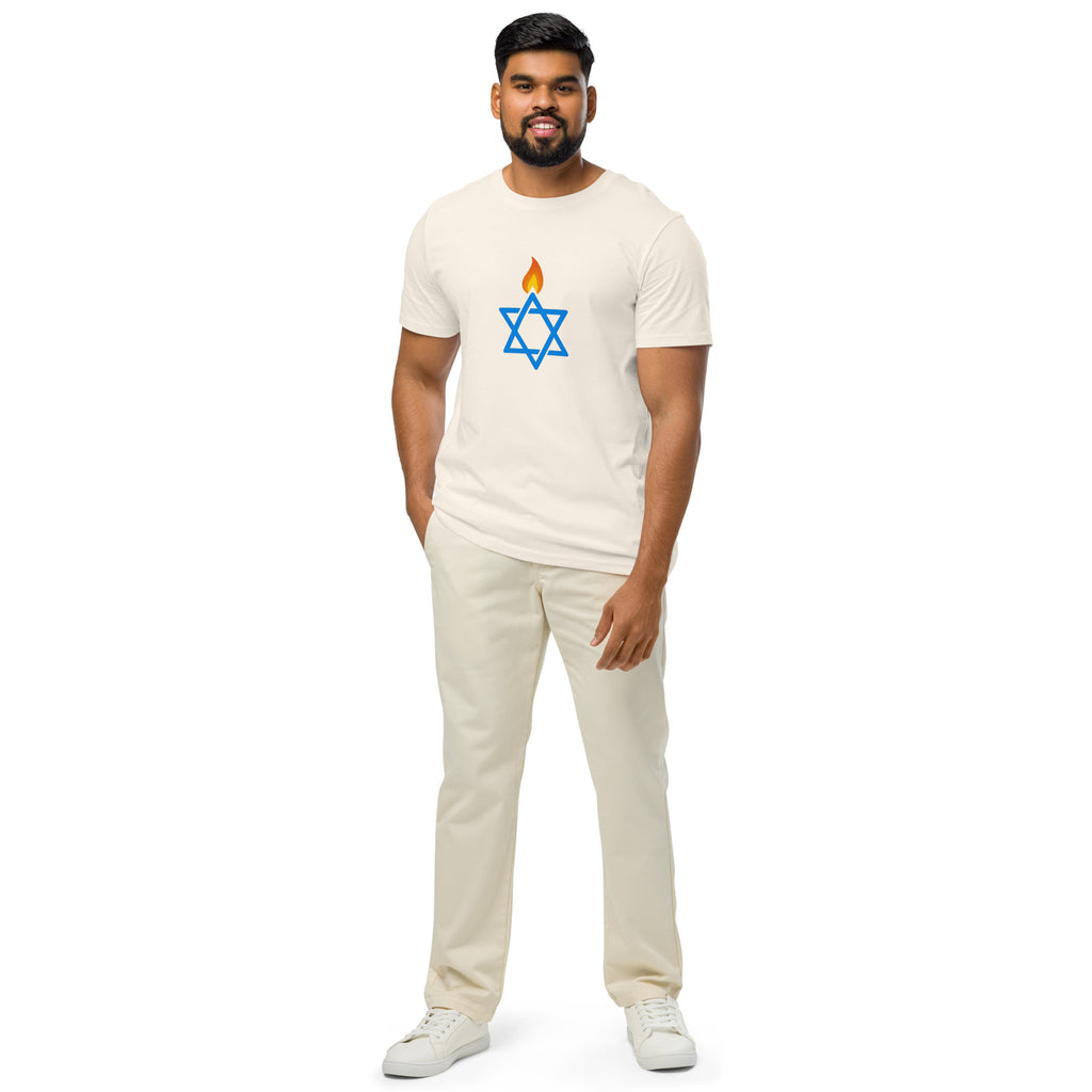 Fire Stars Of David Unisex Organic Mid - Light T-Shirt - American Zionist
