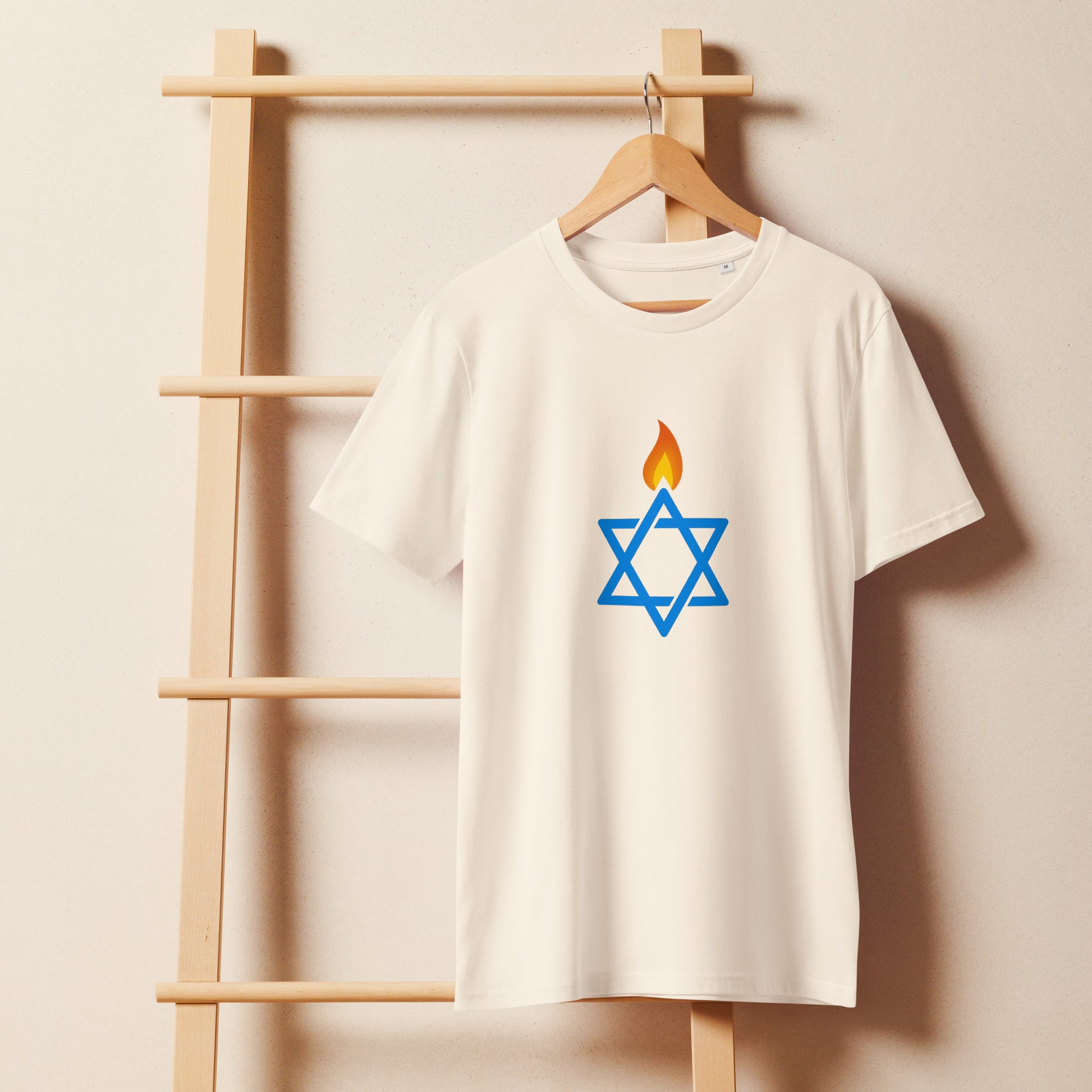 Fire Stars Of David Unisex Organic Mid - Light T-Shirt - American Zionist
