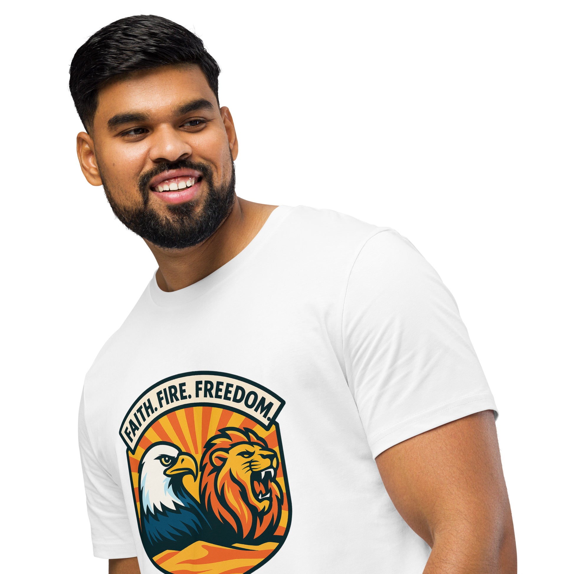 Lions Eagles Rise Unisex Organic Mid - Light T-Shirt - American Zionist