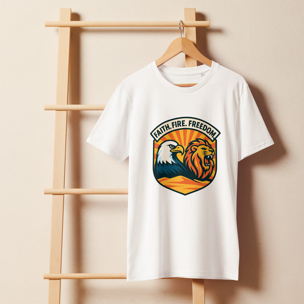 Lions Eagles Rise Unisex Organic Mid - Light T-Shirt - American Zionist