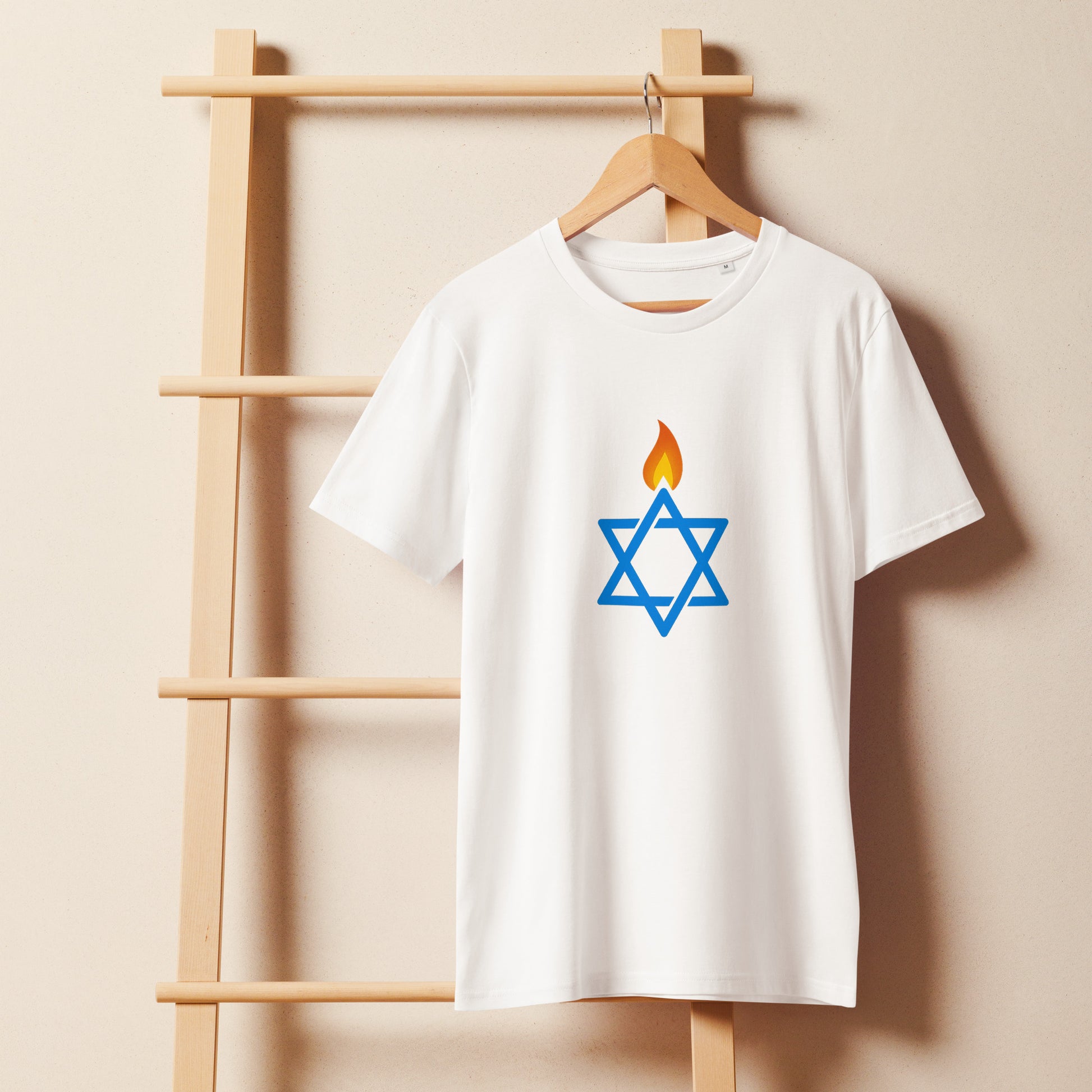 Fire Stars Of David Unisex Organic Mid - Light T-Shirt - American Zionist
