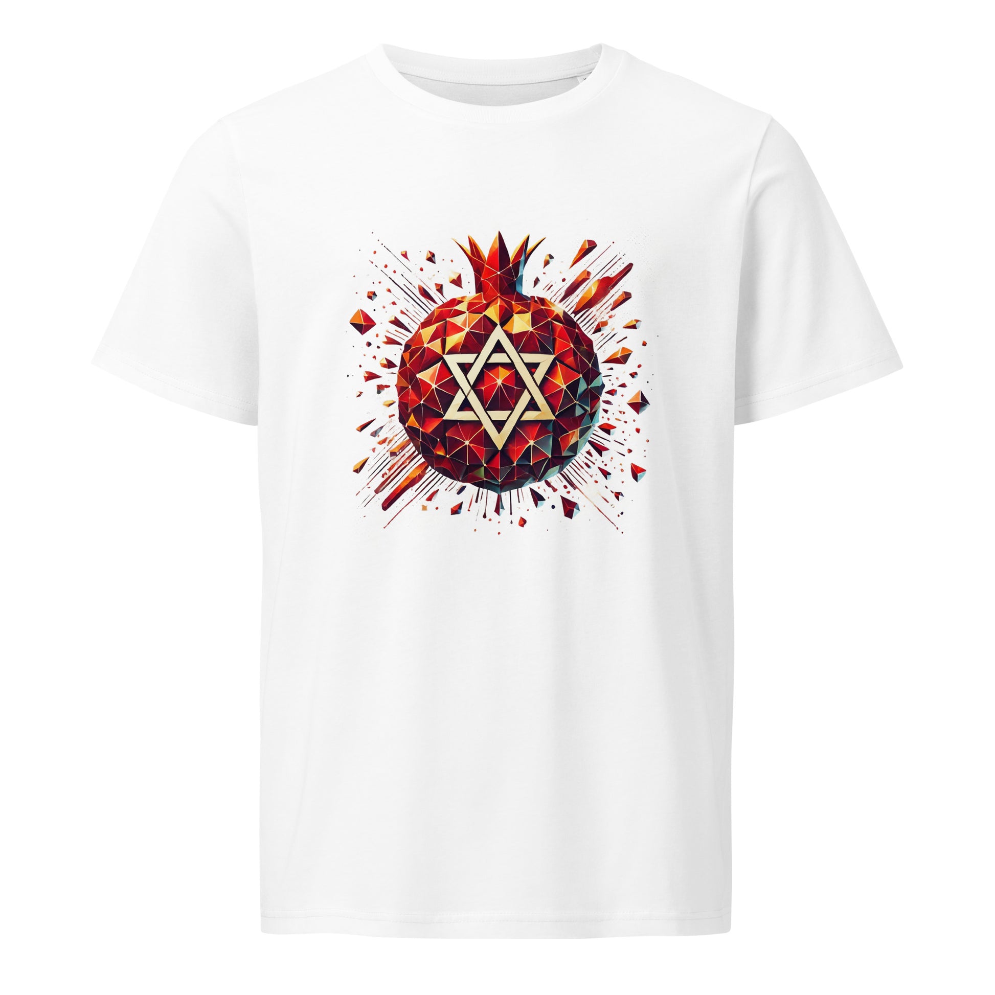 Pomegranate Star of David Unisex Organic Mid - Light T-Shirt - American Zionist