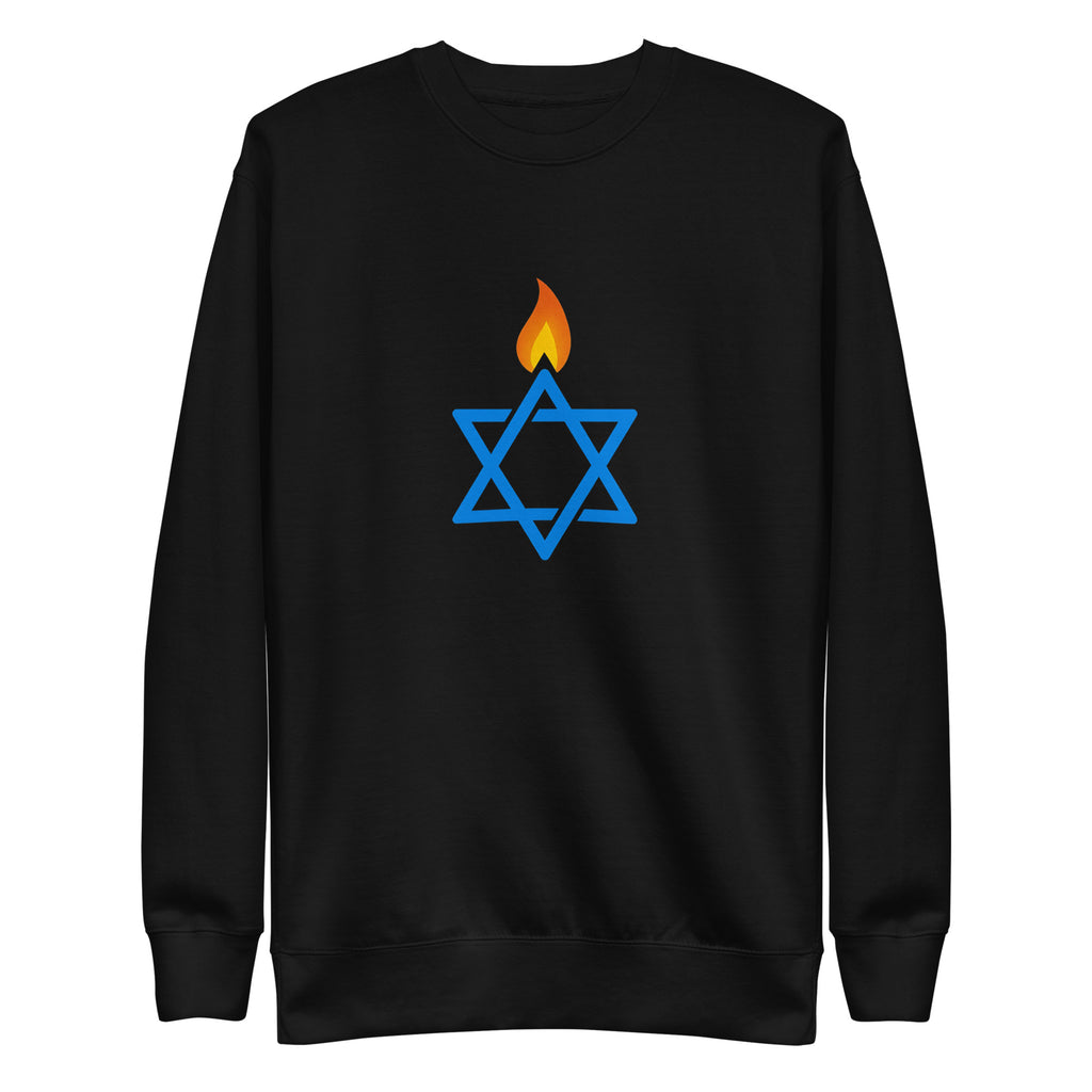 Fire Stars Of David Unisex Premium Sweatshirt - American Zionist