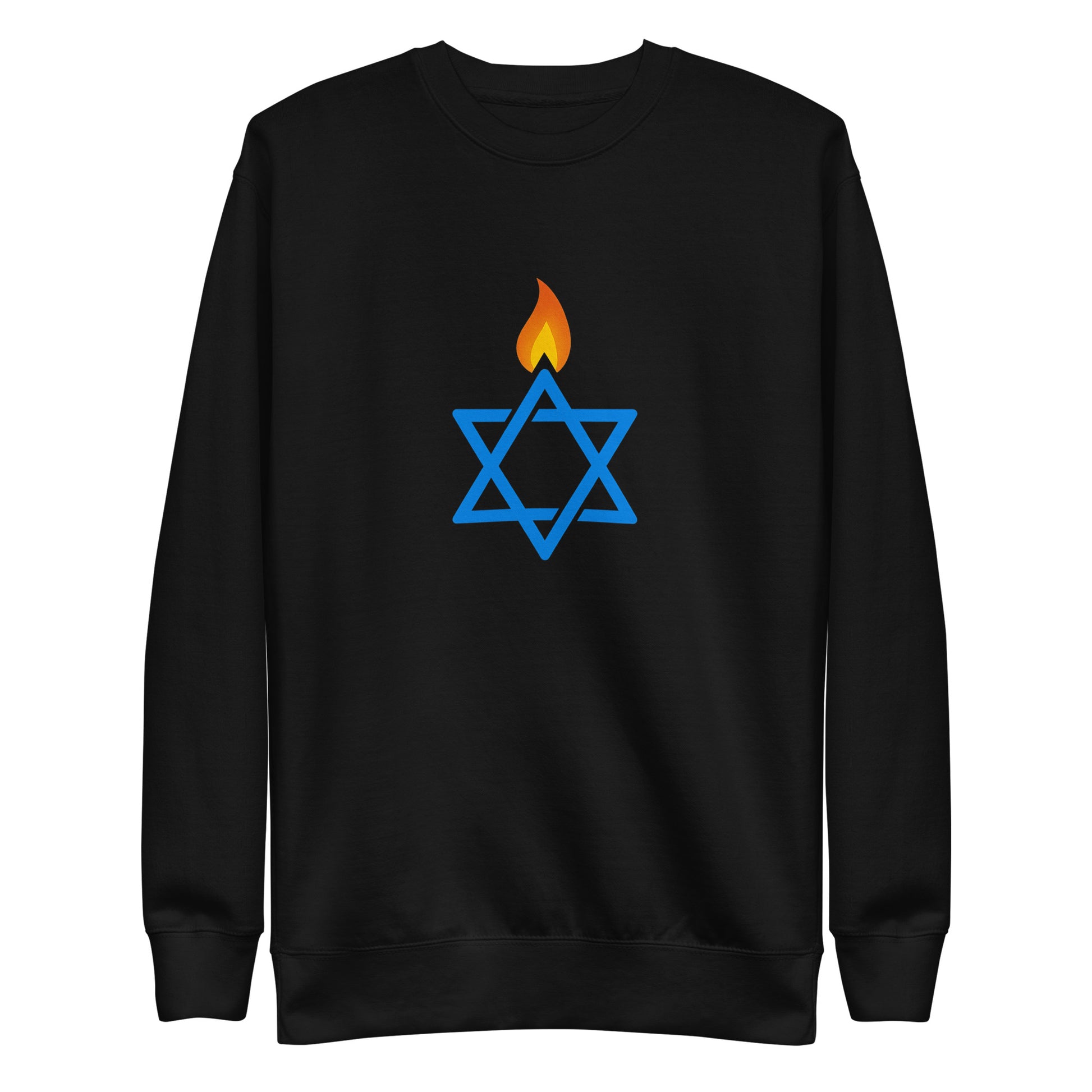 Fire Stars Of David Unisex Premium Sweatshirt - American Zionist
