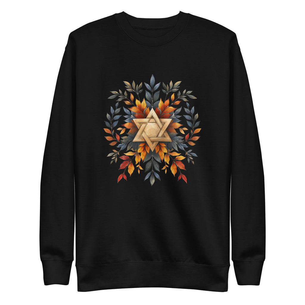 Star of David Wreath Transparent Unisex Premium Sweatshirt - American Zionist