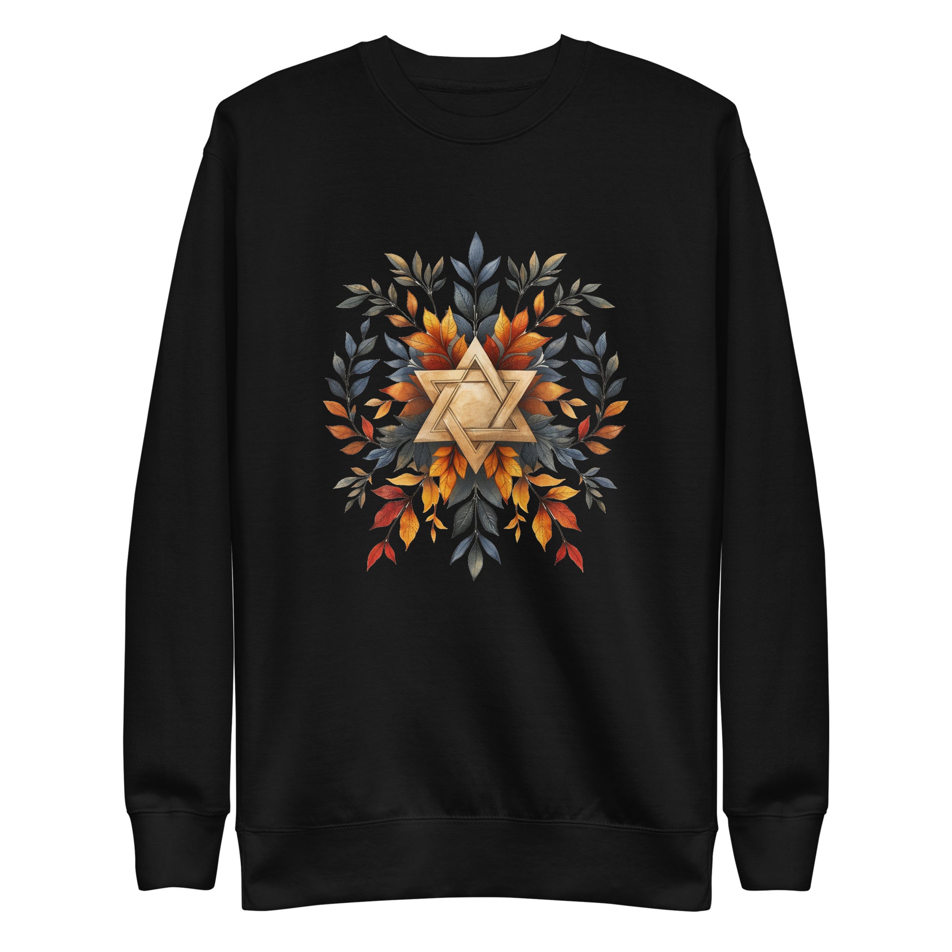 Star of David Wreath Transparent Unisex Premium Sweatshirt - American Zionist