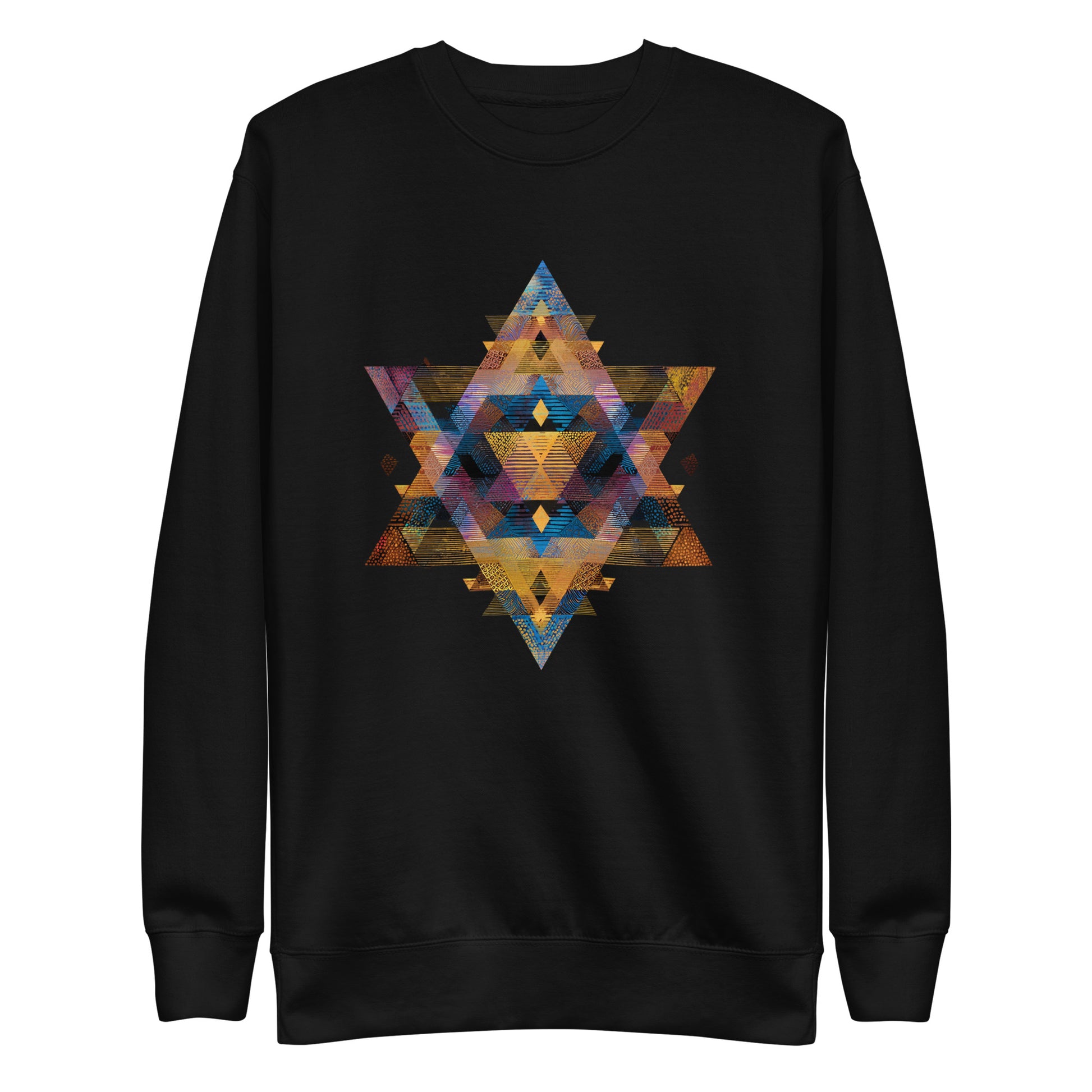 Star of David Geometric Unisex Premium Sweatshirt - American Zionist