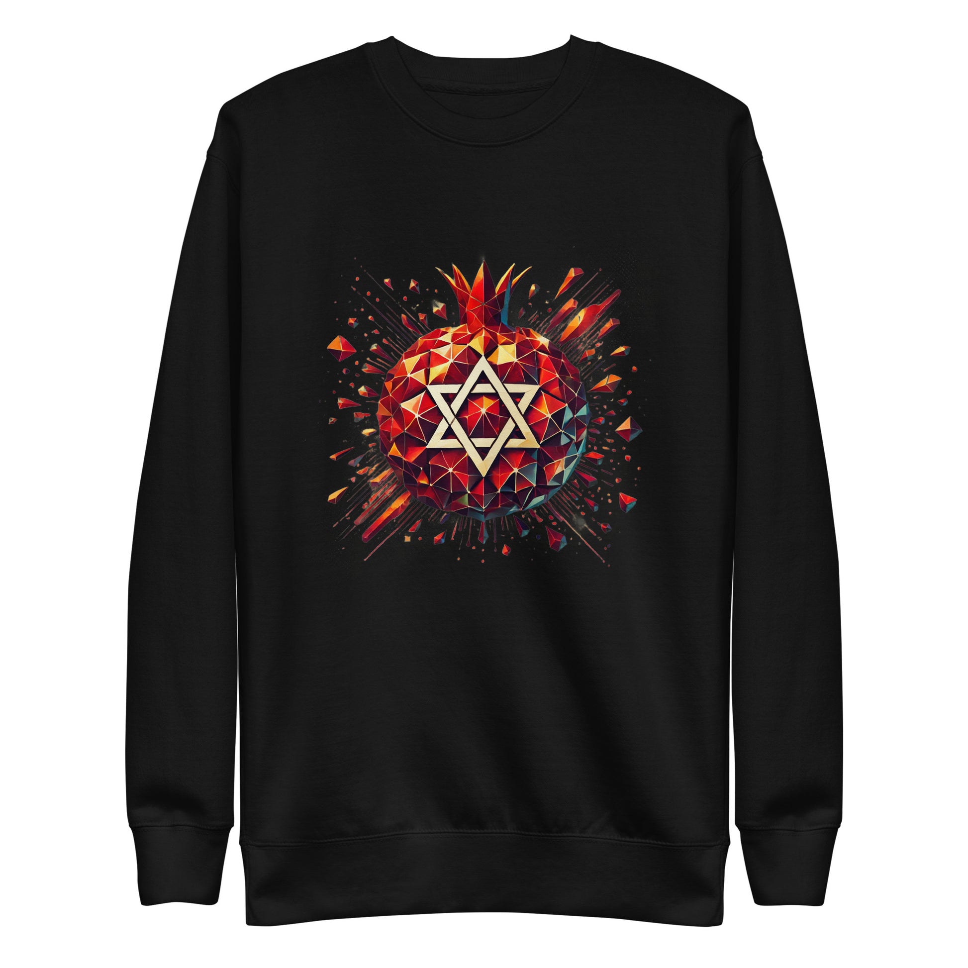 Pomegranate Star of David Unisex Premium Sweatshirt - American Zionist