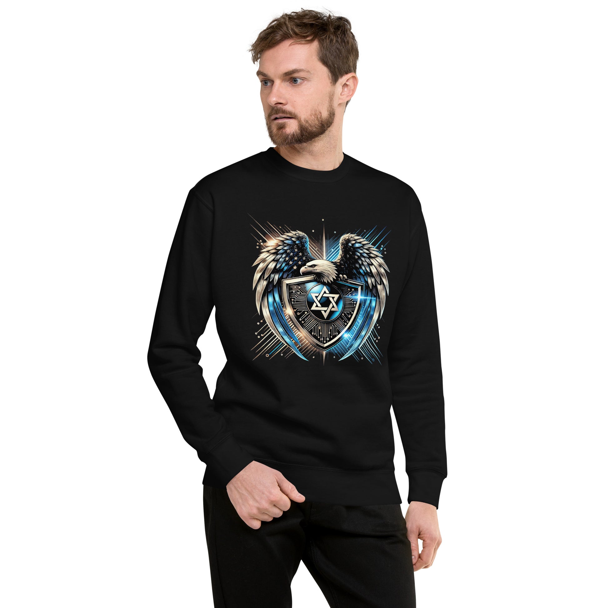 Galaxy Star of David Premium Sweatshirt - American Zionist