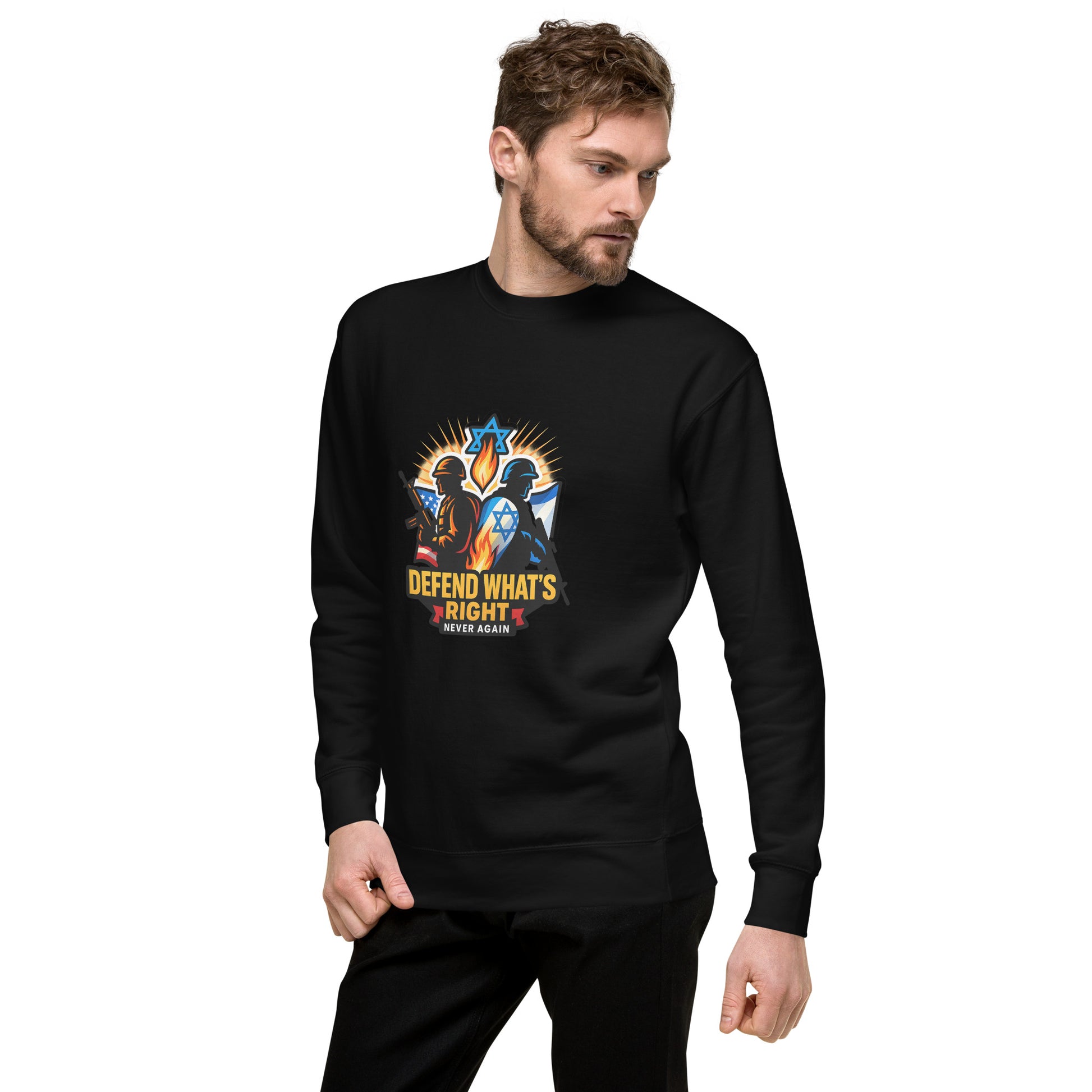 Defend Whats Right Unisex Premium Sweatshirt - American Zionist