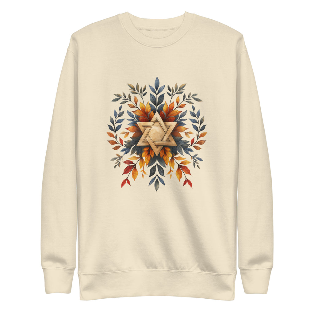 Star of David Wreath Transparent Unisex Premium Sweatshirt - American Zionist