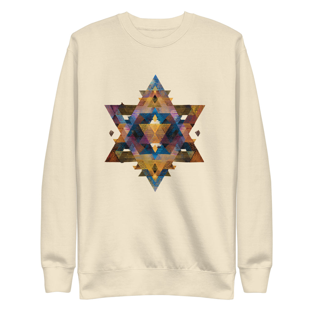 Star of David Geometric Unisex Premium Sweatshirt - American Zionist