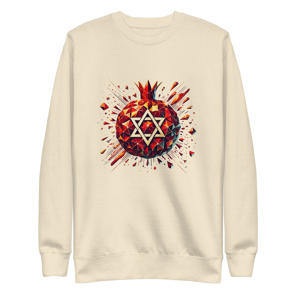 Pomegranate Star of David Unisex Premium Sweatshirt - American Zionist