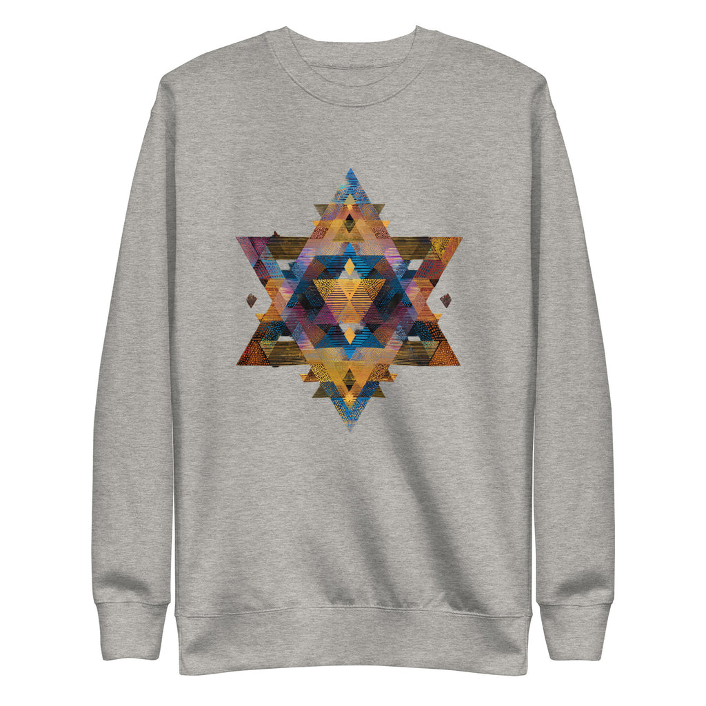 Star of David Geometric Unisex Premium Sweatshirt - American Zionist