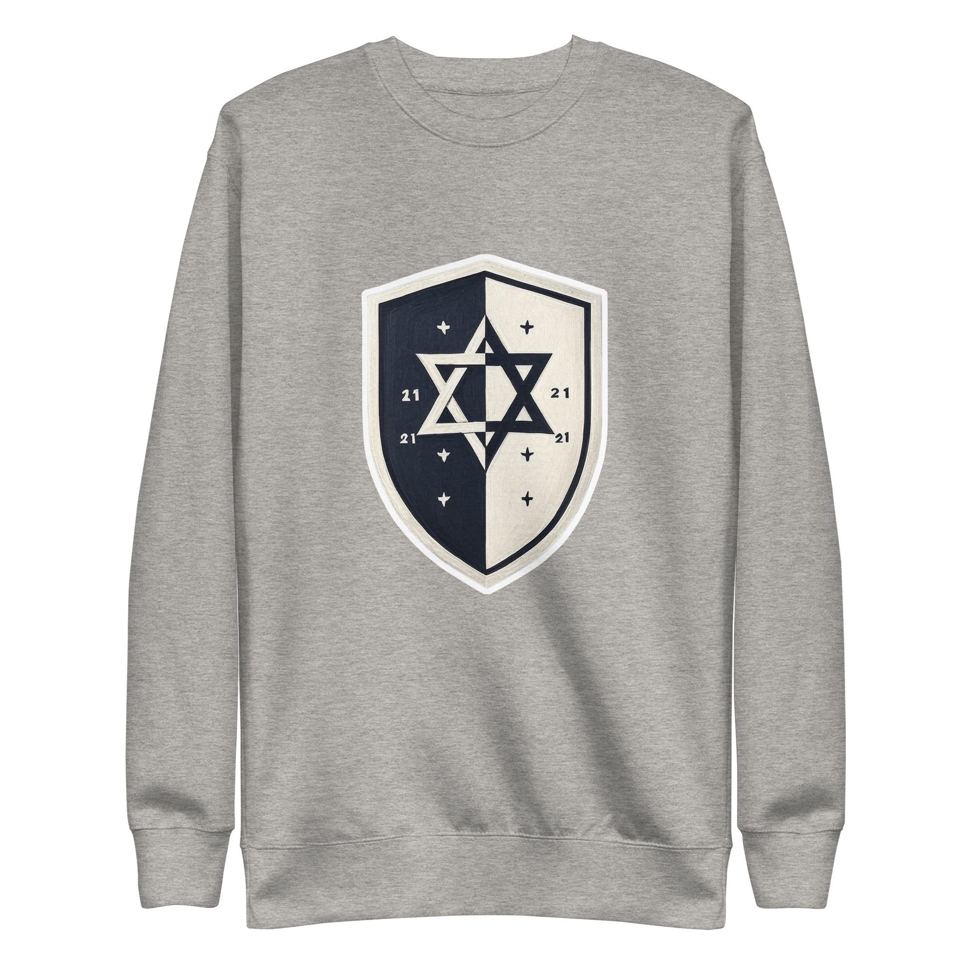 Black and White Shield Unisex Premium Sweatshirt - American Zionist
