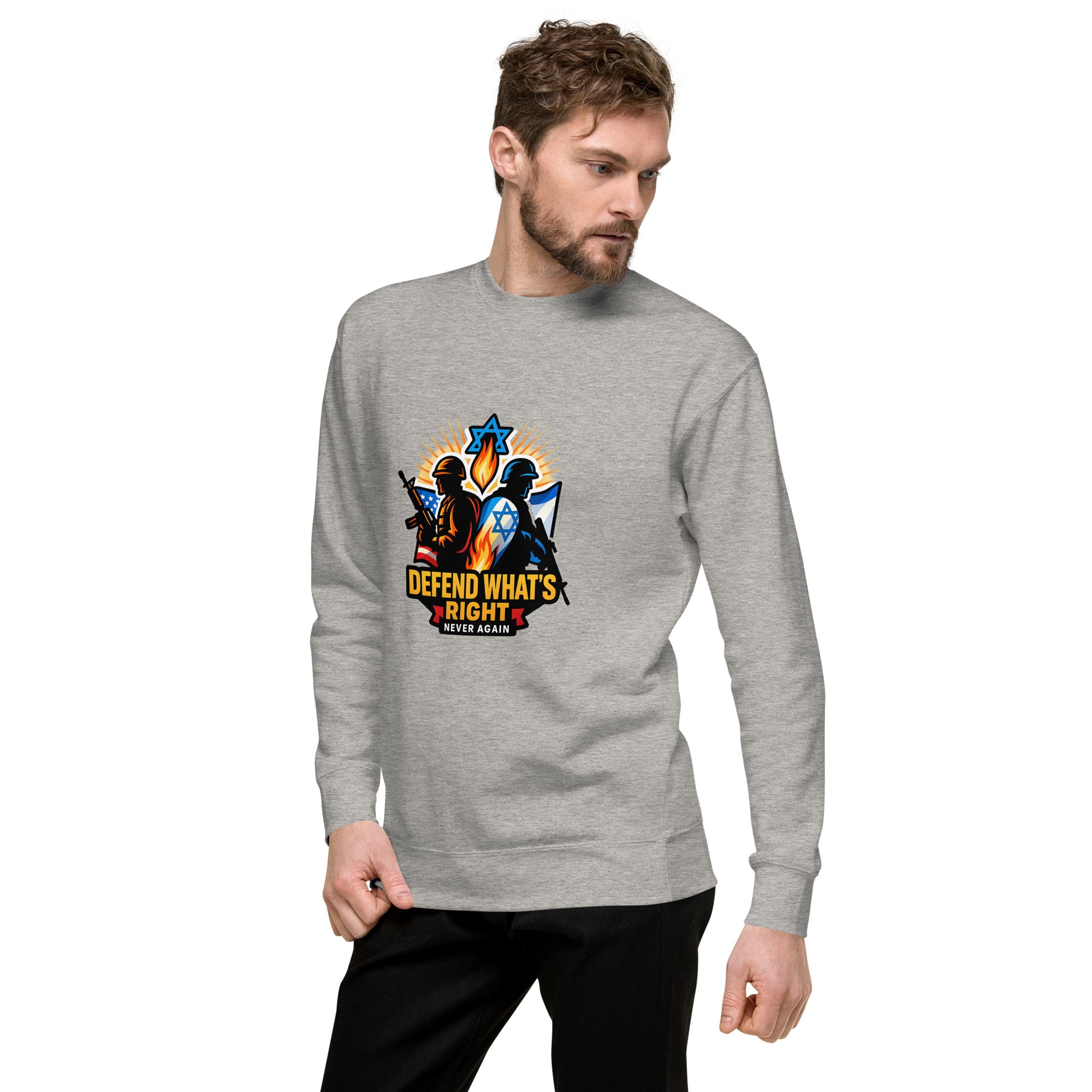 Defend Whats Right Unisex Premium Sweatshirt - American Zionist
