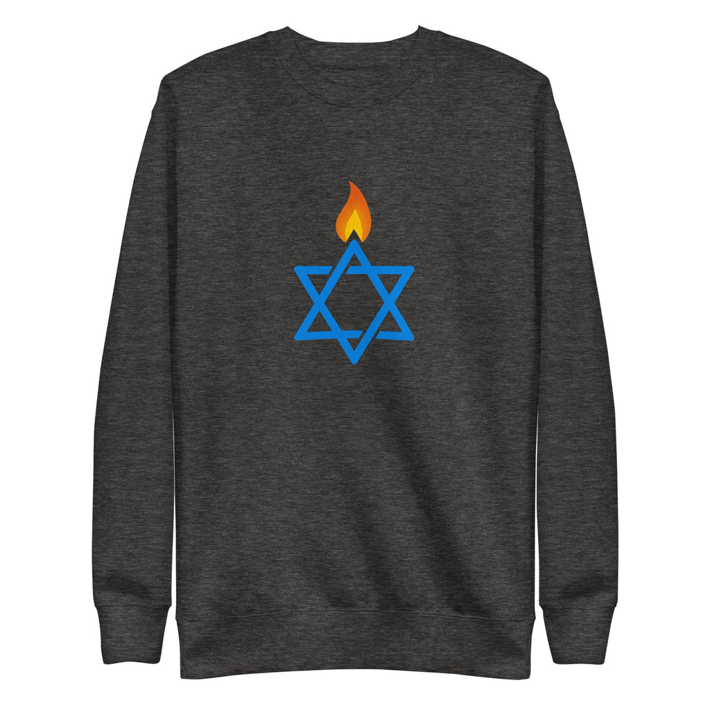 Fire Stars Of David Unisex Premium Sweatshirt - American Zionist