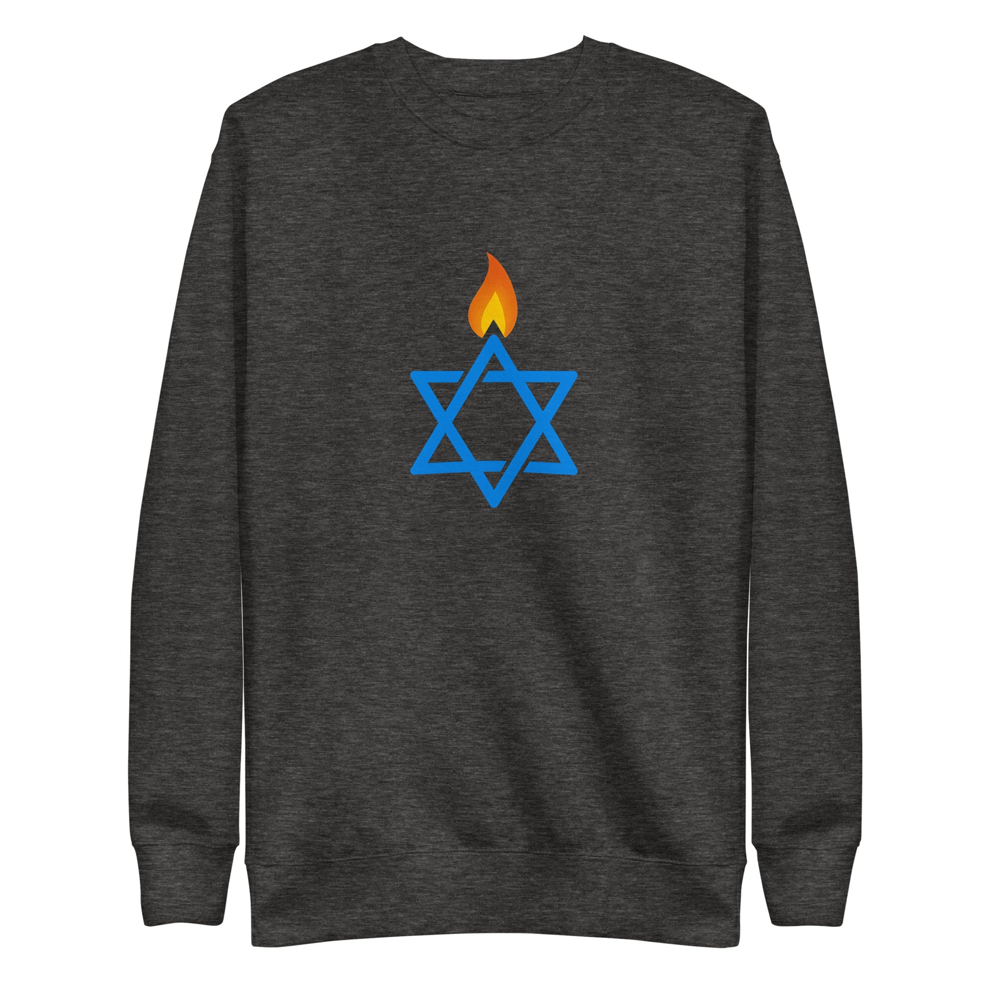 Fire Stars Of David Unisex Premium Sweatshirt - American Zionist