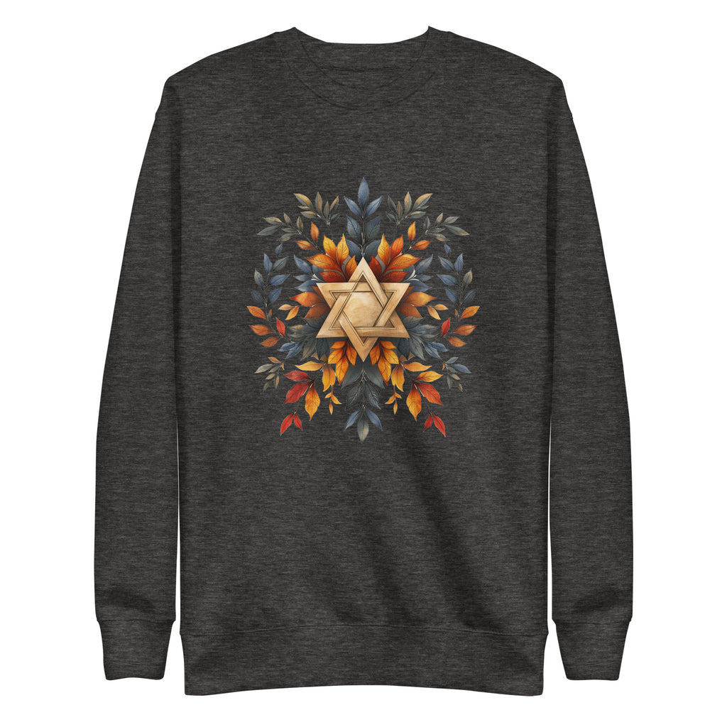 Star of David Wreath Transparent Unisex Premium Sweatshirt - American Zionist
