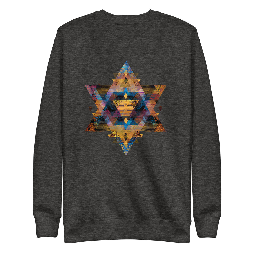 Star of David Geometric Unisex Premium Sweatshirt - American Zionist