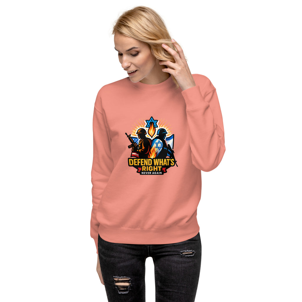 Defend Whats Right Unisex Premium Sweatshirt - American Zionist