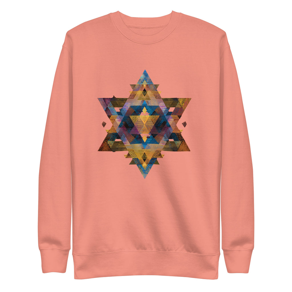 Star of David Geometric Unisex Premium Sweatshirt - American Zionist