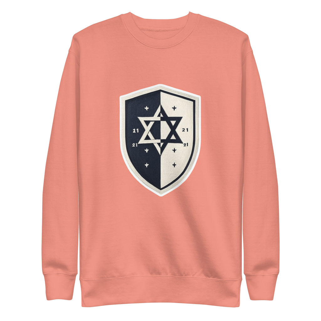 Black and White Shield Unisex Premium Sweatshirt - American Zionist