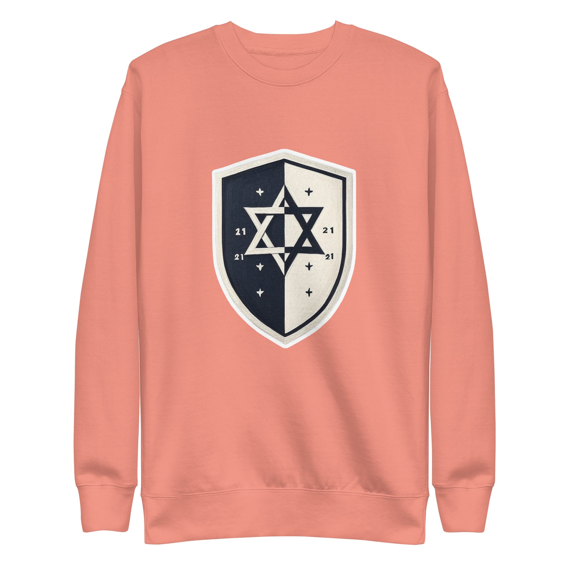 Black and White Shield Unisex Premium Sweatshirt - American Zionist