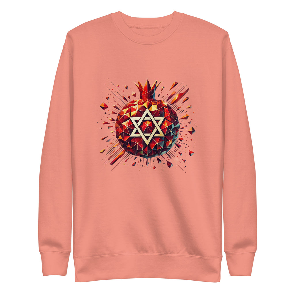 Pomegranate Star of David Unisex Premium Sweatshirt - American Zionist