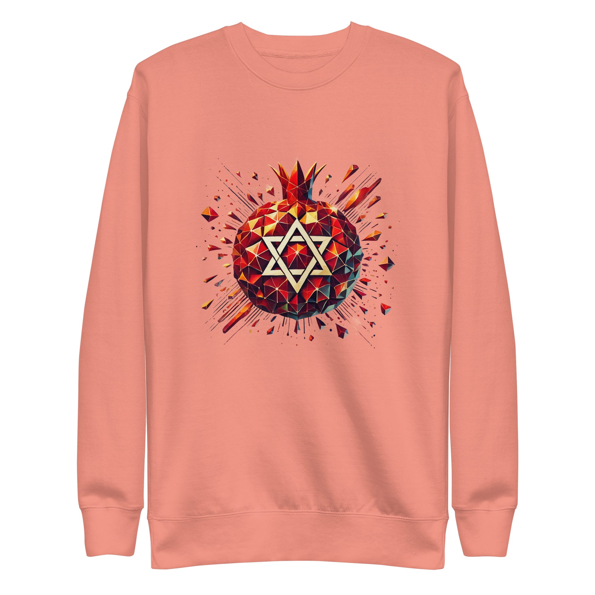 Pomegranate Star of David Unisex Premium Sweatshirt - American Zionist