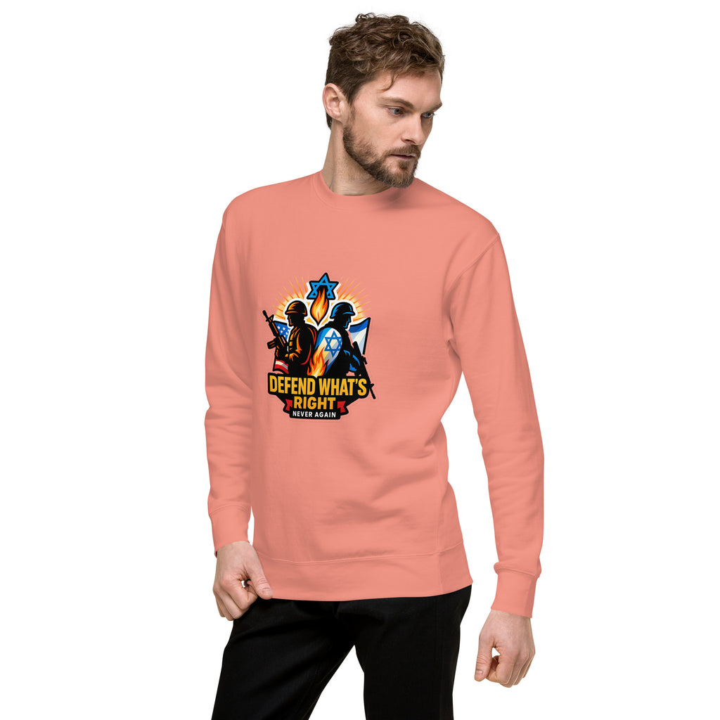 Defend Whats Right Unisex Premium Sweatshirt - American Zionist