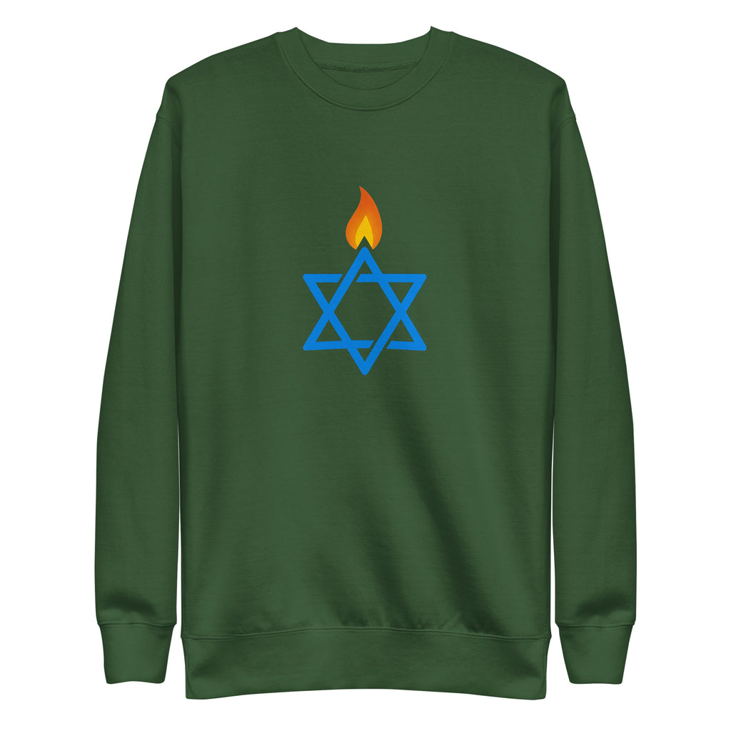 Fire Stars Of David Unisex Premium Sweatshirt - American Zionist