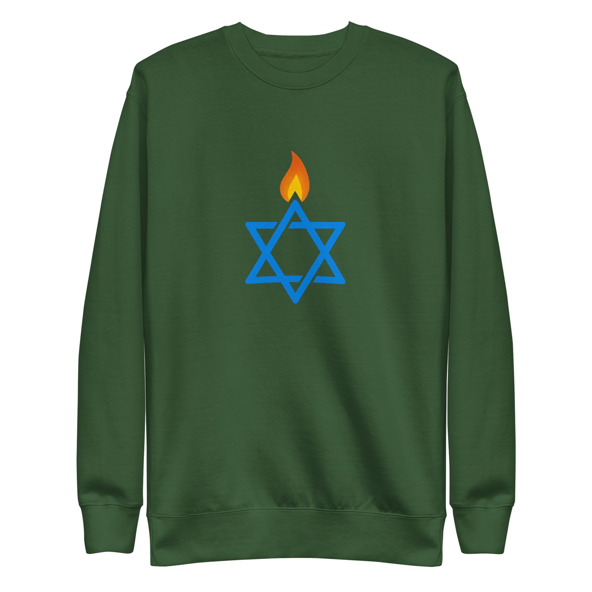 Fire Stars Of David Unisex Premium Sweatshirt - American Zionist