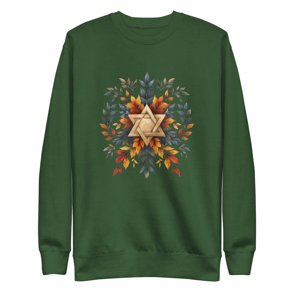Star of David Wreath Transparent Unisex Premium Sweatshirt - American Zionist