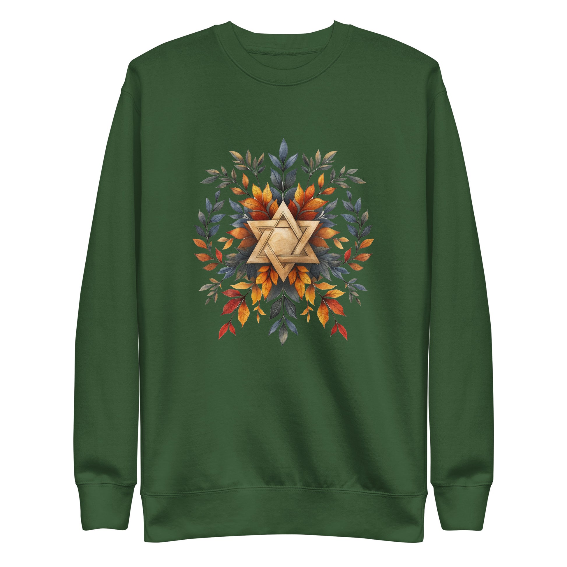 Star of David Wreath Transparent Unisex Premium Sweatshirt - American Zionist