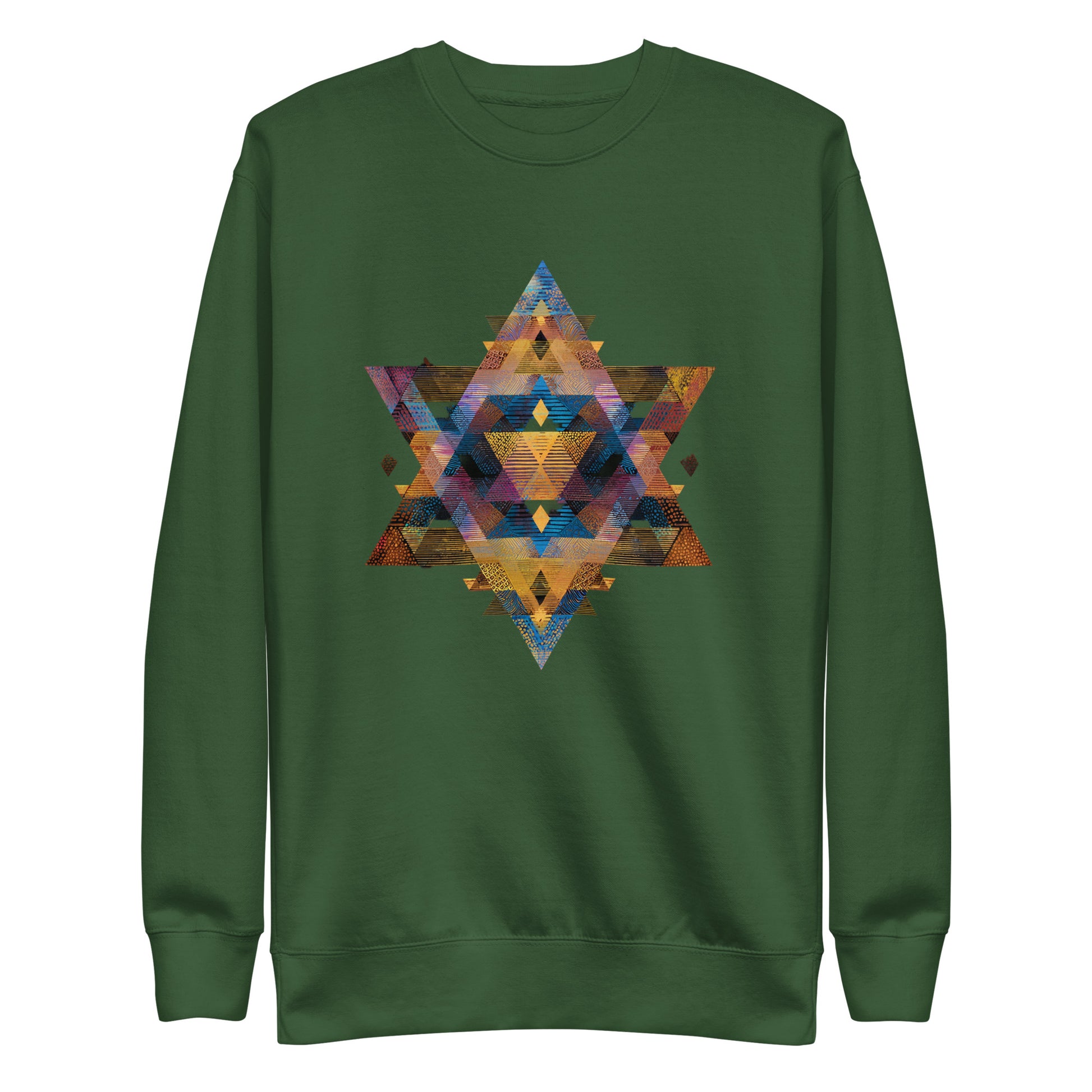 Star of David Geometric Unisex Premium Sweatshirt - American Zionist