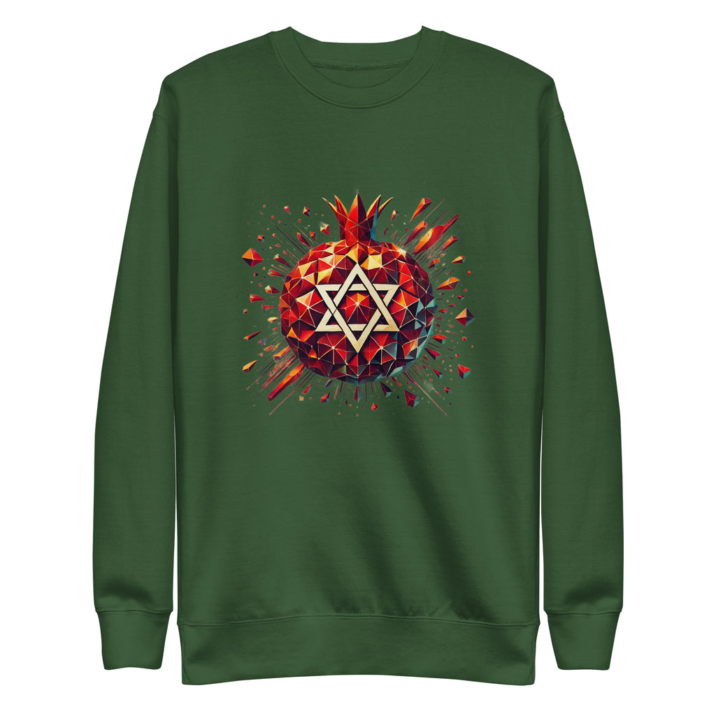 Pomegranate Star of David Unisex Premium Sweatshirt - American Zionist