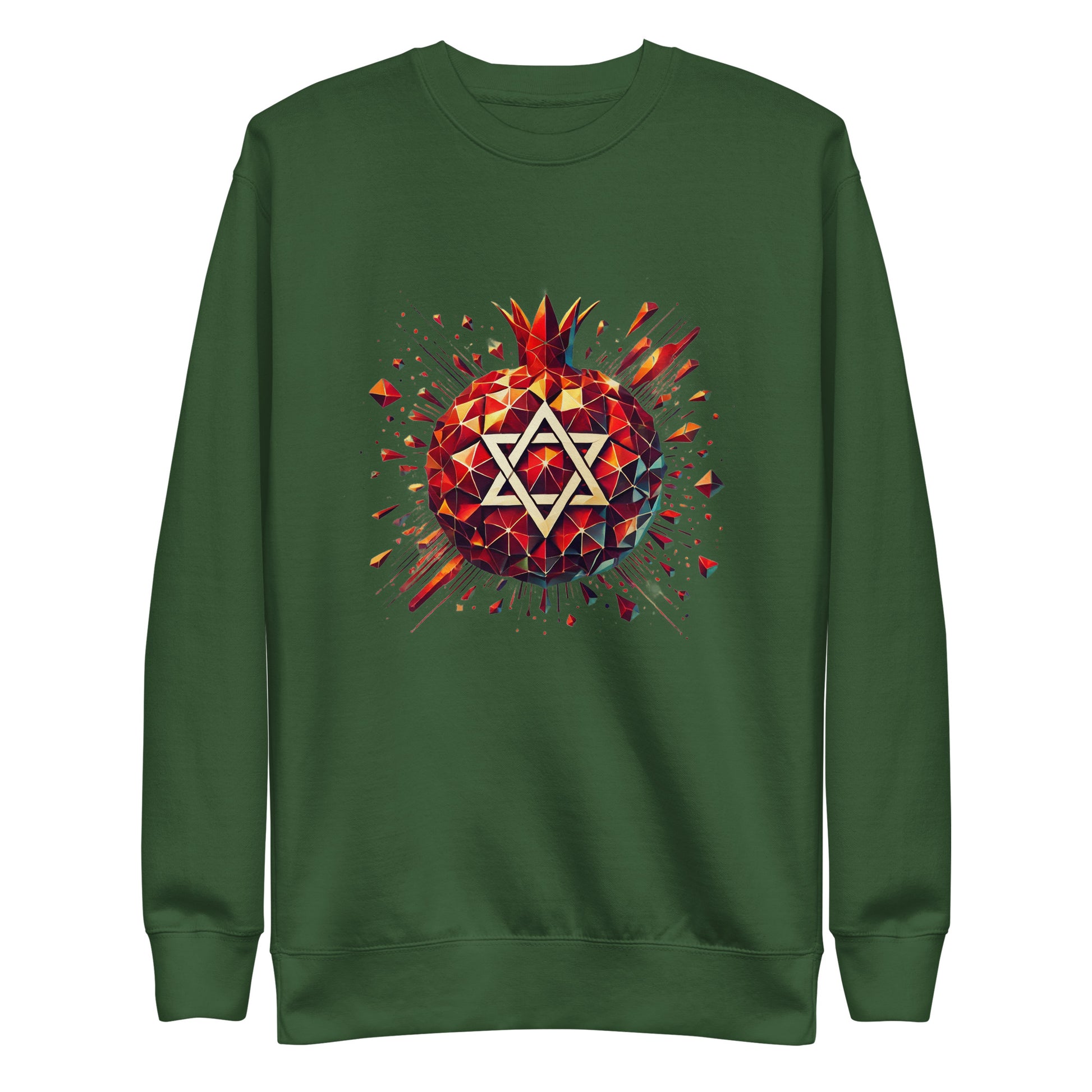 Pomegranate Star of David Unisex Premium Sweatshirt - American Zionist