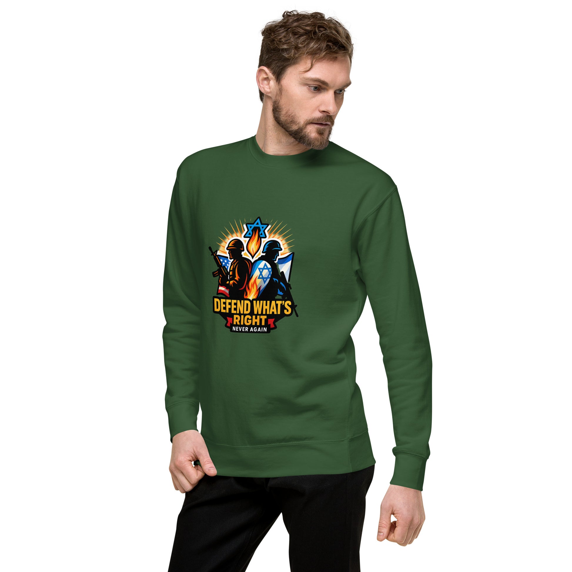 Defend Whats Right Unisex Premium Sweatshirt - American Zionist