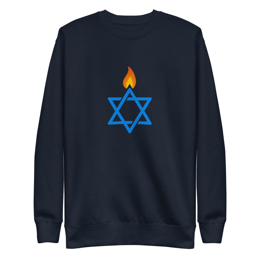 Fire Stars Of David Unisex Premium Sweatshirt - American Zionist