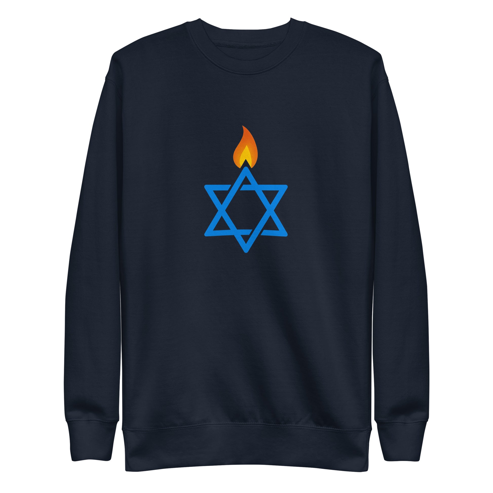 Fire Stars Of David Unisex Premium Sweatshirt - American Zionist