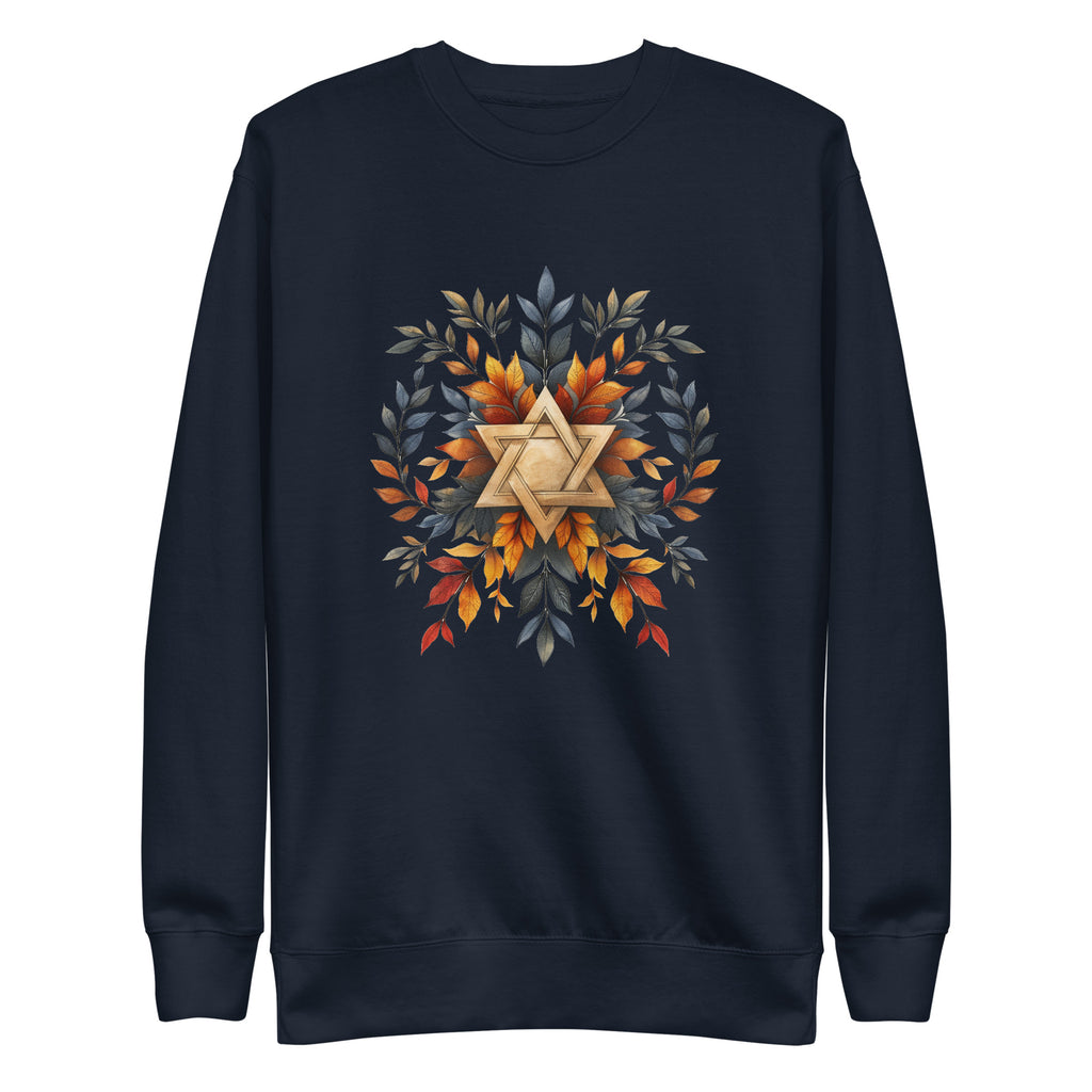 Star of David Wreath Transparent Unisex Premium Sweatshirt - American Zionist