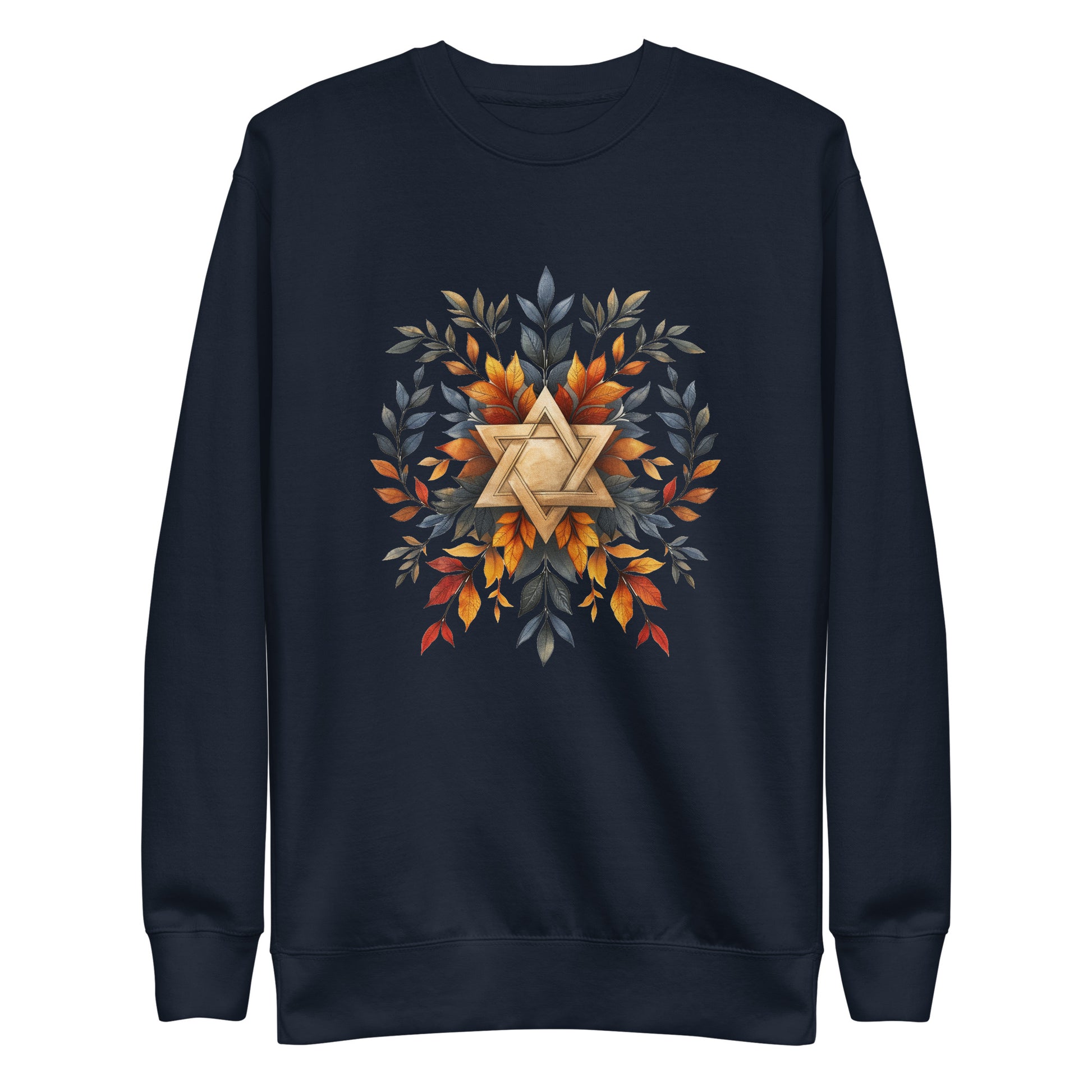 Star of David Wreath Transparent Unisex Premium Sweatshirt - American Zionist