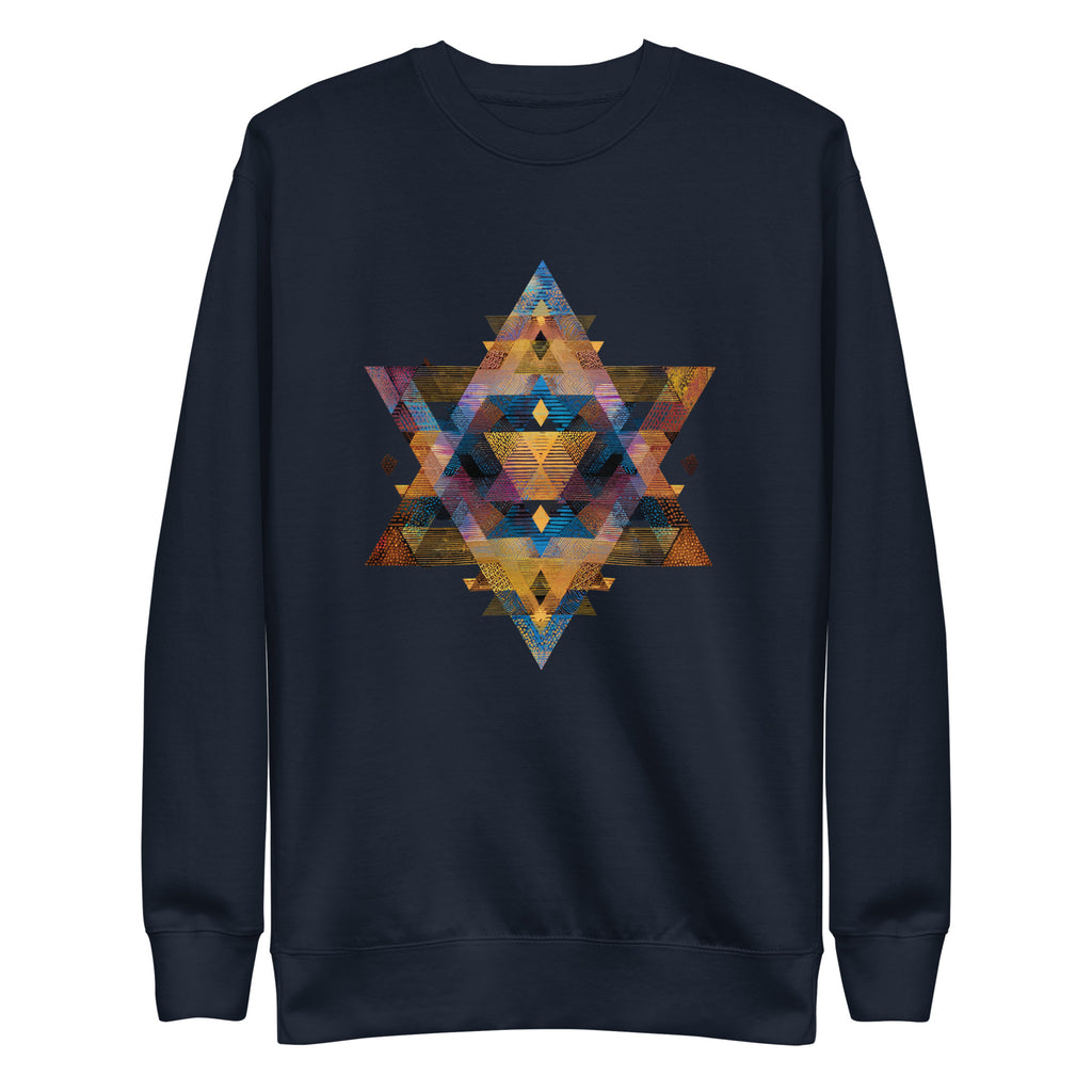 Star of David Geometric Unisex Premium Sweatshirt - American Zionist