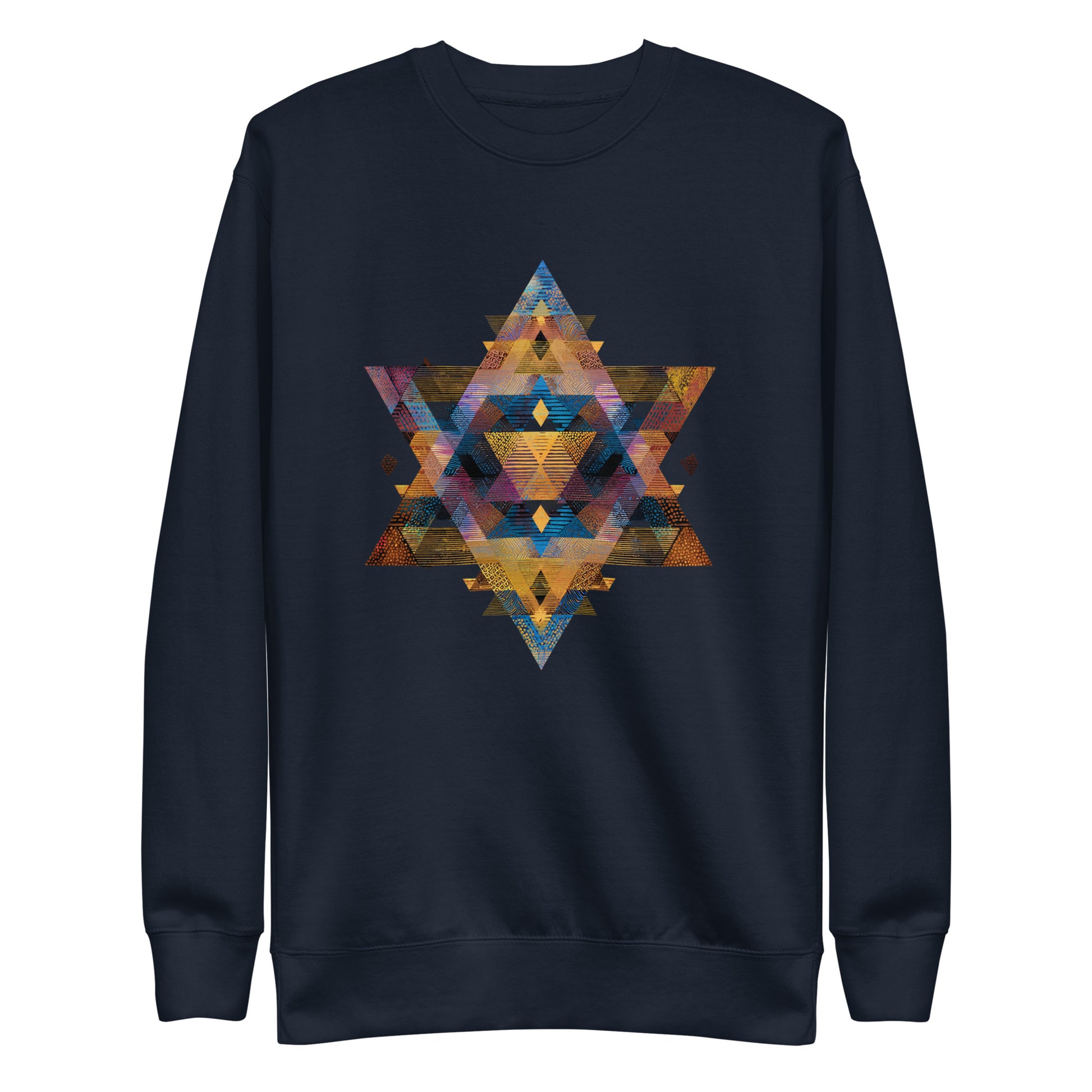 Star of David Geometric Unisex Premium Sweatshirt - American Zionist
