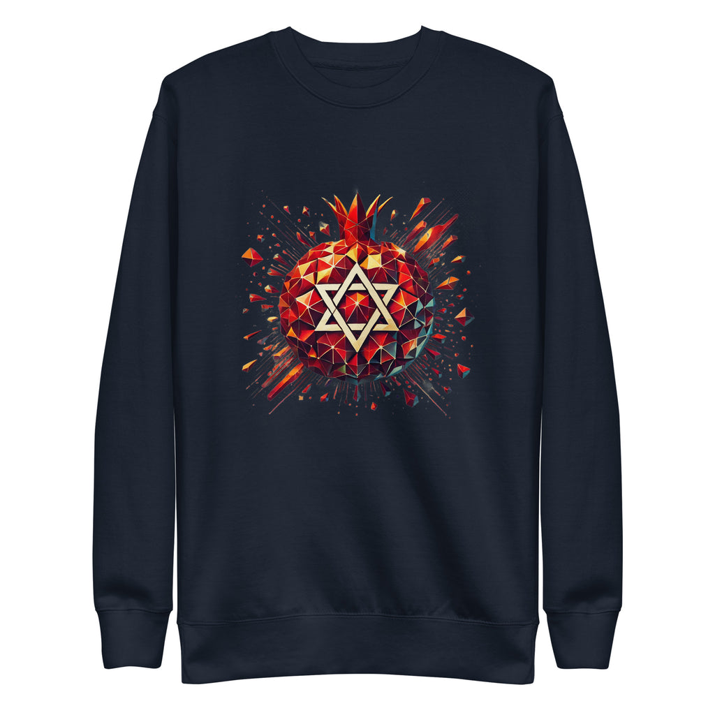 Pomegranate Star of David Unisex Premium Sweatshirt - American Zionist