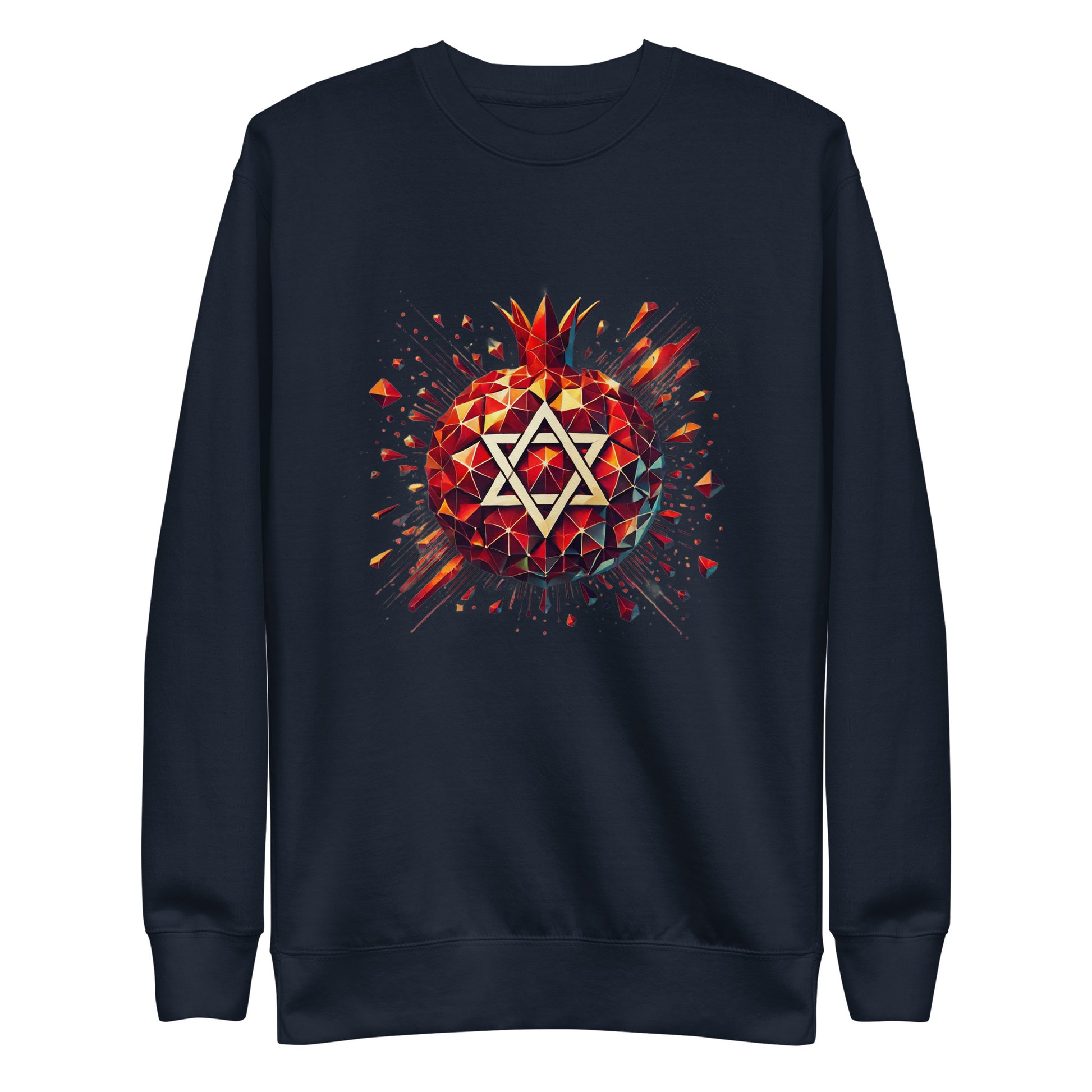 Pomegranate Star of David Unisex Premium Sweatshirt - American Zionist