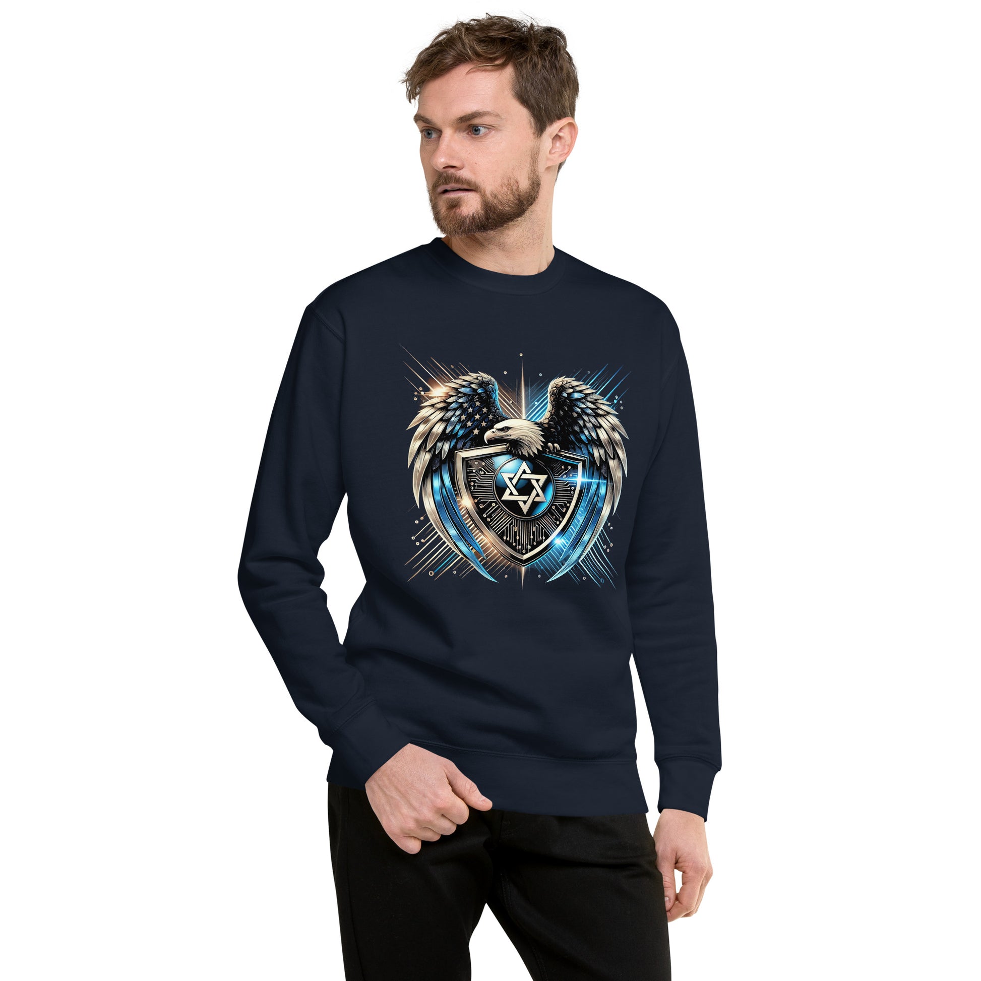 Galaxy Star of David Premium Sweatshirt - American Zionist