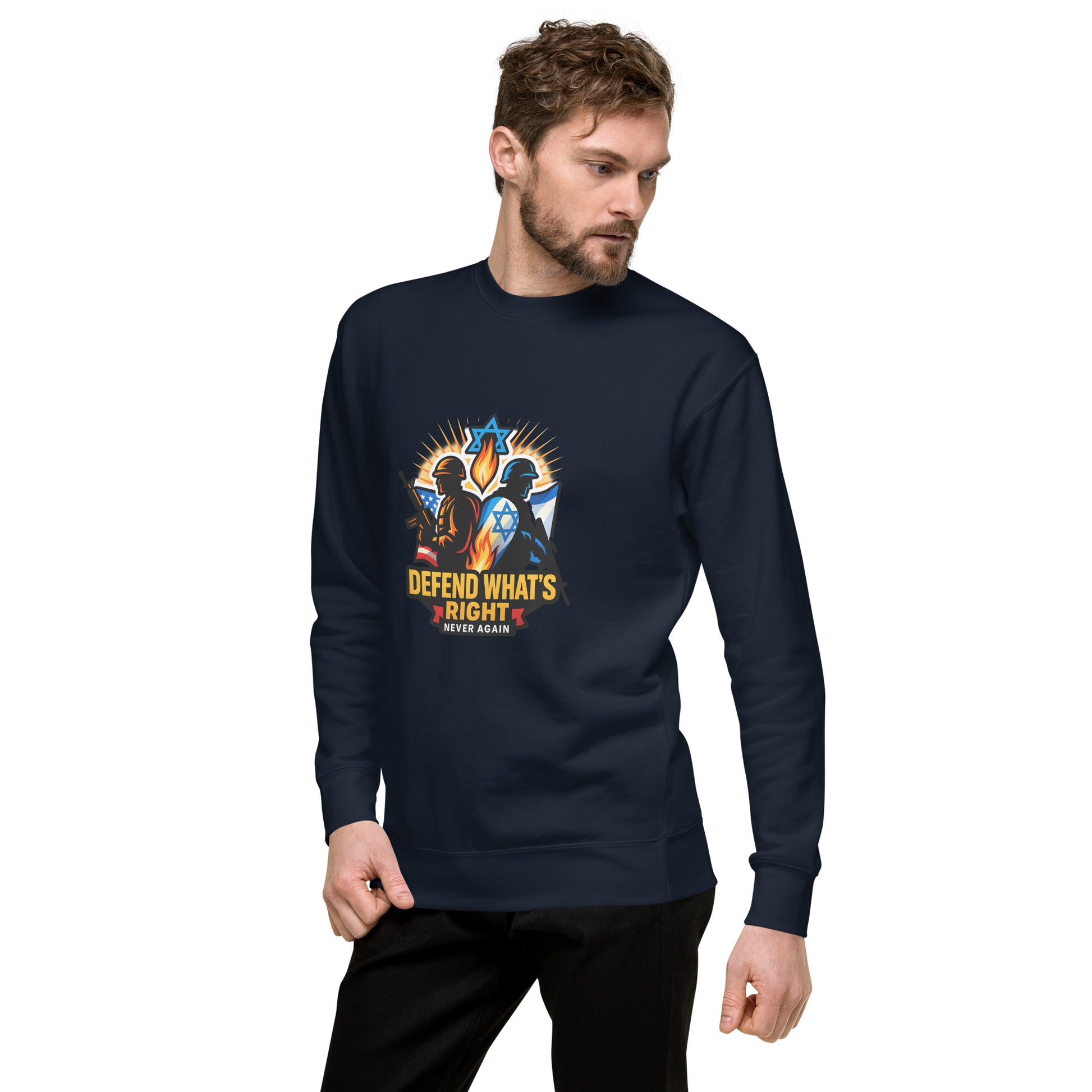 Defend Whats Right Unisex Premium Sweatshirt - American Zionist